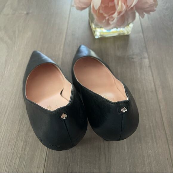 Kate‎ Spade Vivian Pumps Black Leather Point Toe Heels - Picture 6 of 8